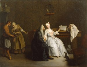 音楽レッスン、1760年頃 作： Pietro Longhi